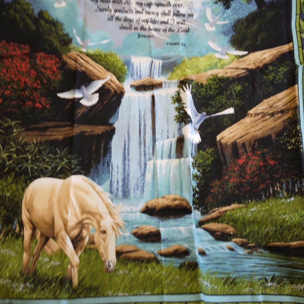 FABRIC PANEL "The Lord In My Shepherd 1 Ydx42 In Makes Lap Quilt Or Wall Hanging - Picture 6 of 11